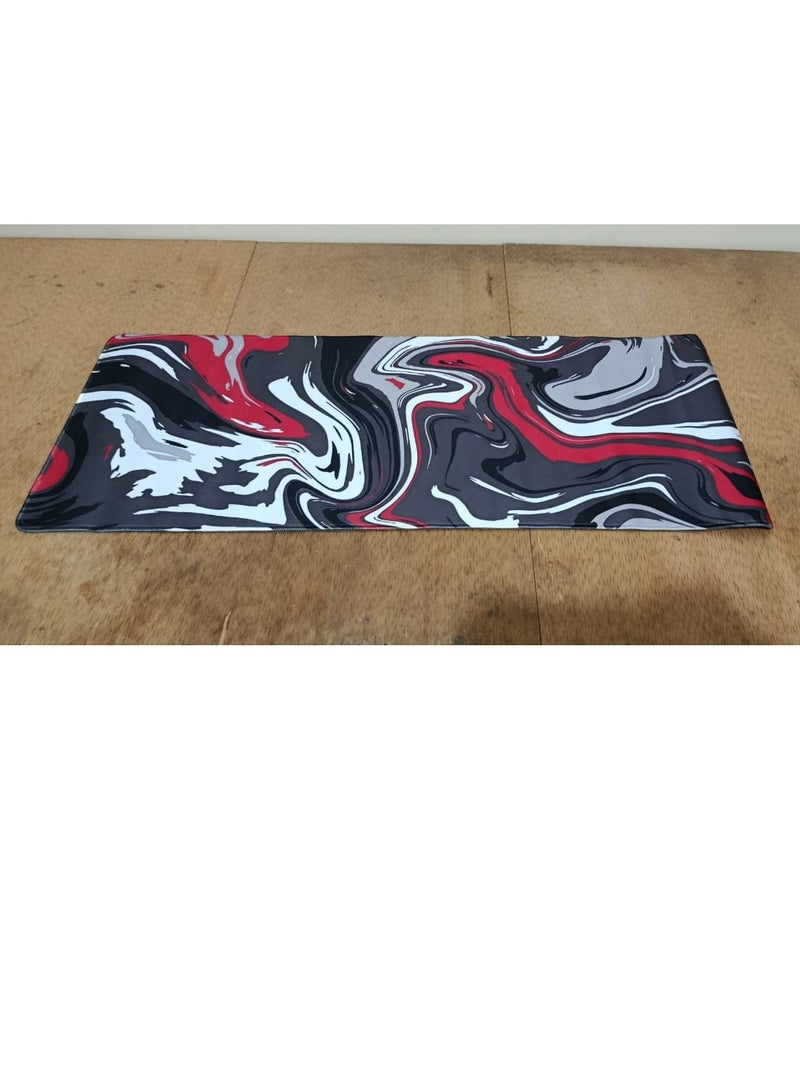 لوحة ماوس للألعاب بألوان مائية للوحة المفاتيح والماوس (80 × 30 سم) - لوحة ماوس مكتبية كبيرة الحجم - قاعدة مطاطية مضادة للانزلاق - حواف مخيطة - مقاومة للماء - إصدار سريع | أحمر - Image 5